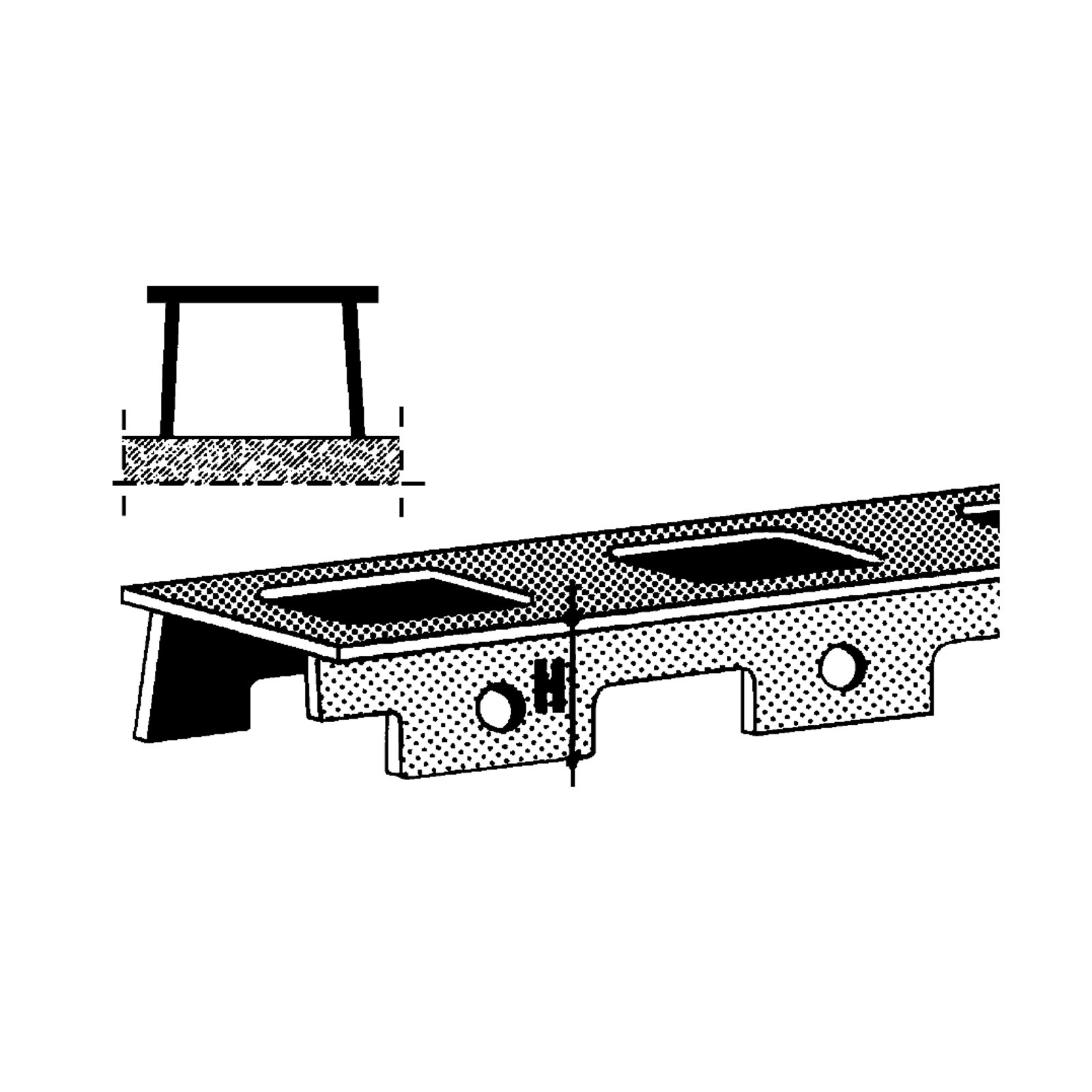 Abstandleisten 40 mm mit seitlichen Ausstanzungen L=2m Bd. à 60 m