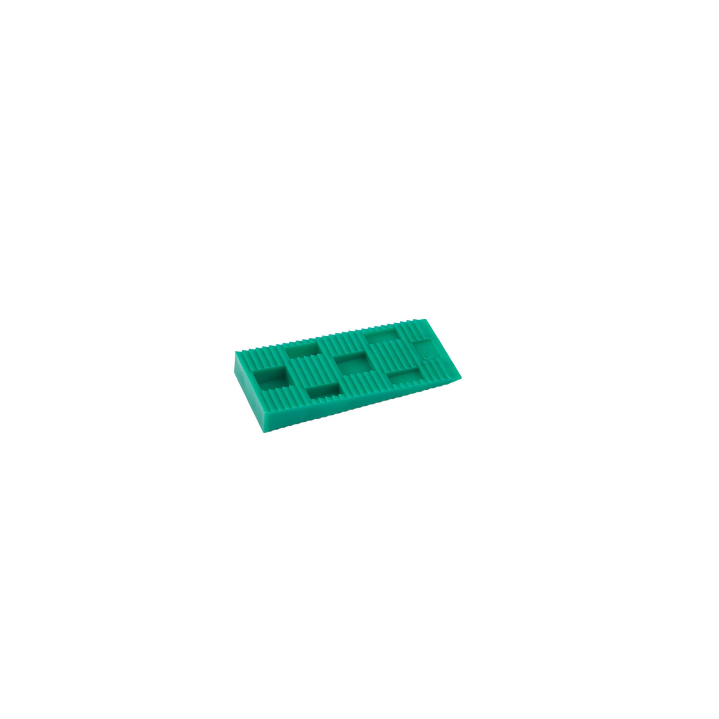 Kunststoffkeil grün 70 x 30 x 10 mm, verp. à 500 Stk.
